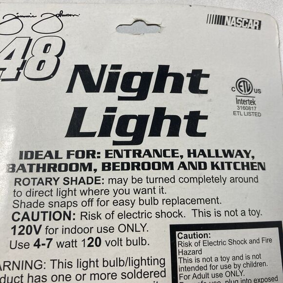 NASCAR Night Light Jimmie Johnson #48 Lowes 2009 Chevy Impala Unopened Box - Picture 13 of 13